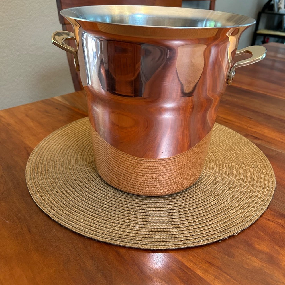 Vintage Copper Ice Bucket Champagne/Wine Made In Switzerland